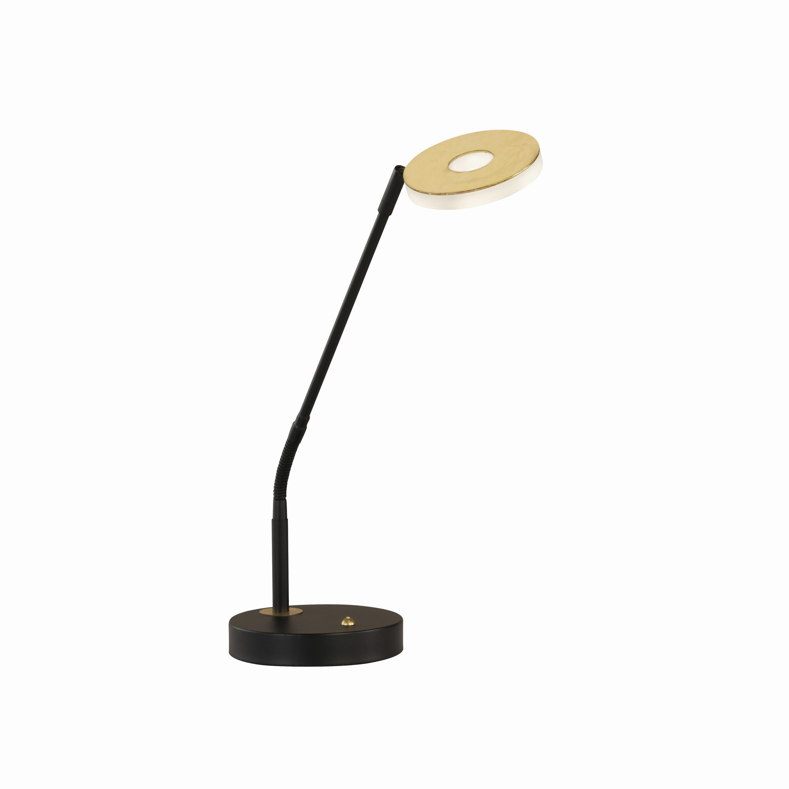 LED-SCHREIBTISCHLEUCHTE Dent 16/60 cm   - Dunkelgelb/Schwarz, Design, Metall (16/60cm) - Fischer & Honsel
