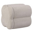 HOCKER in Textil Creme  - Creme, Design, Textil (43/46/43cm) - Xora