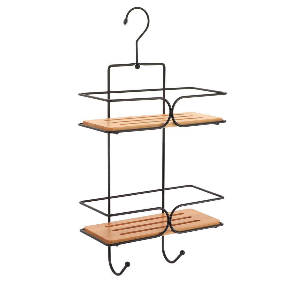 POLICA ZA TUŠ  drvo, metal  - boje hrasta/crna, Basics, drvo/metal (11/50/25cm) - Homeware