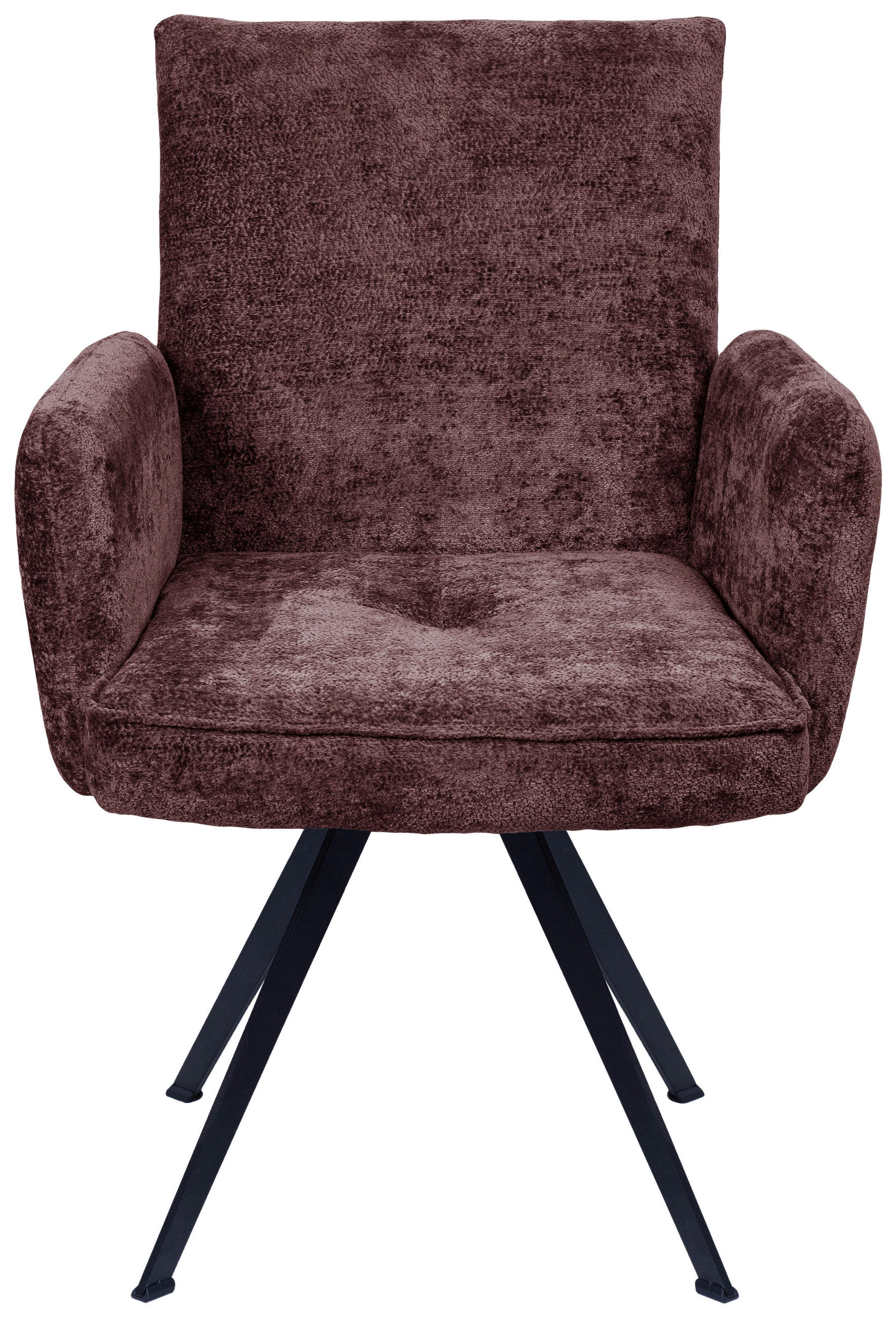 ARMLEHNSTUHL  in Eisen Teddystoff  - Bordeaux/Schwarz, Design, Textil/Metall (63/87/71cm) - Welnova