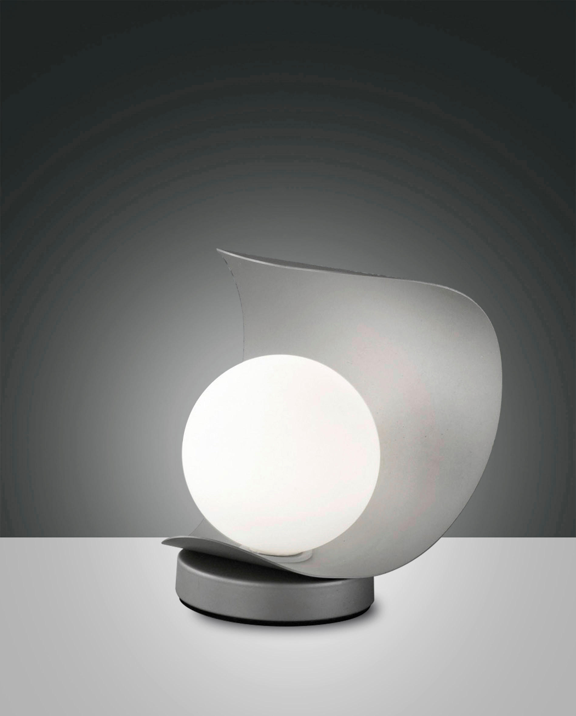 TISCHLEUCHTE Adria 16/14/18 cm   - Silberfarben/Weiß, Basics, Glas/Metall (16/14/18cm) - Fabas Luce