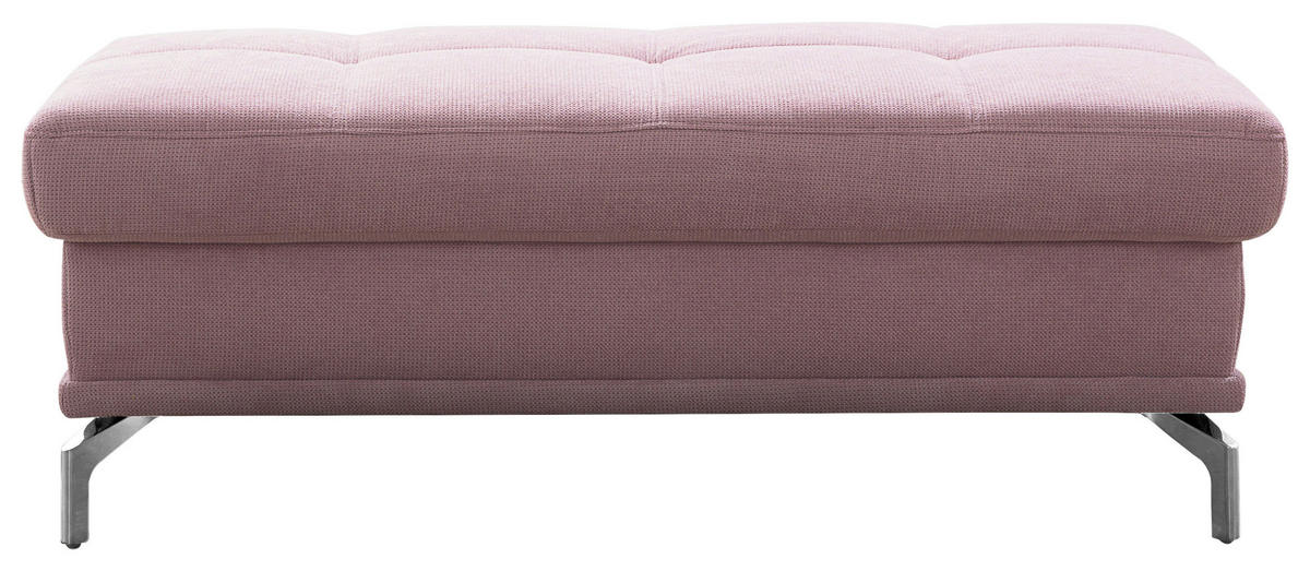 HOCKER in Textil Flieder  - Silberfarben/Flieder, Konventionell, Textil/Metall (133/47/72cm) - Sit & More