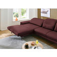 ECKSOFA in Echtleder Brombeere  - Brombeere/Schwarz, Design, Leder/Metall (193/332cm) - Dieter Knoll