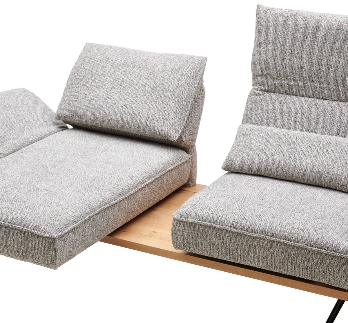 ECKSOFA Beige Chenille  - Beige/Schwarz, Design, Holz/Textil (132/240cm) - Koinor