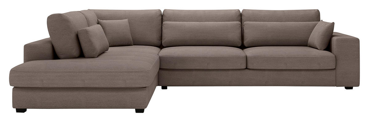 ECKSOFA in Cord Braun  - Schwarz/Braun, Konventionell, Kunststoff/Textil (250/314cm) - Carryhome