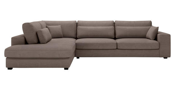 ECKSOFA in Cord Braun  - Schwarz/Braun, KONVENTIONELL, Kunststoff/Textil (250/314cm) - Carryhome