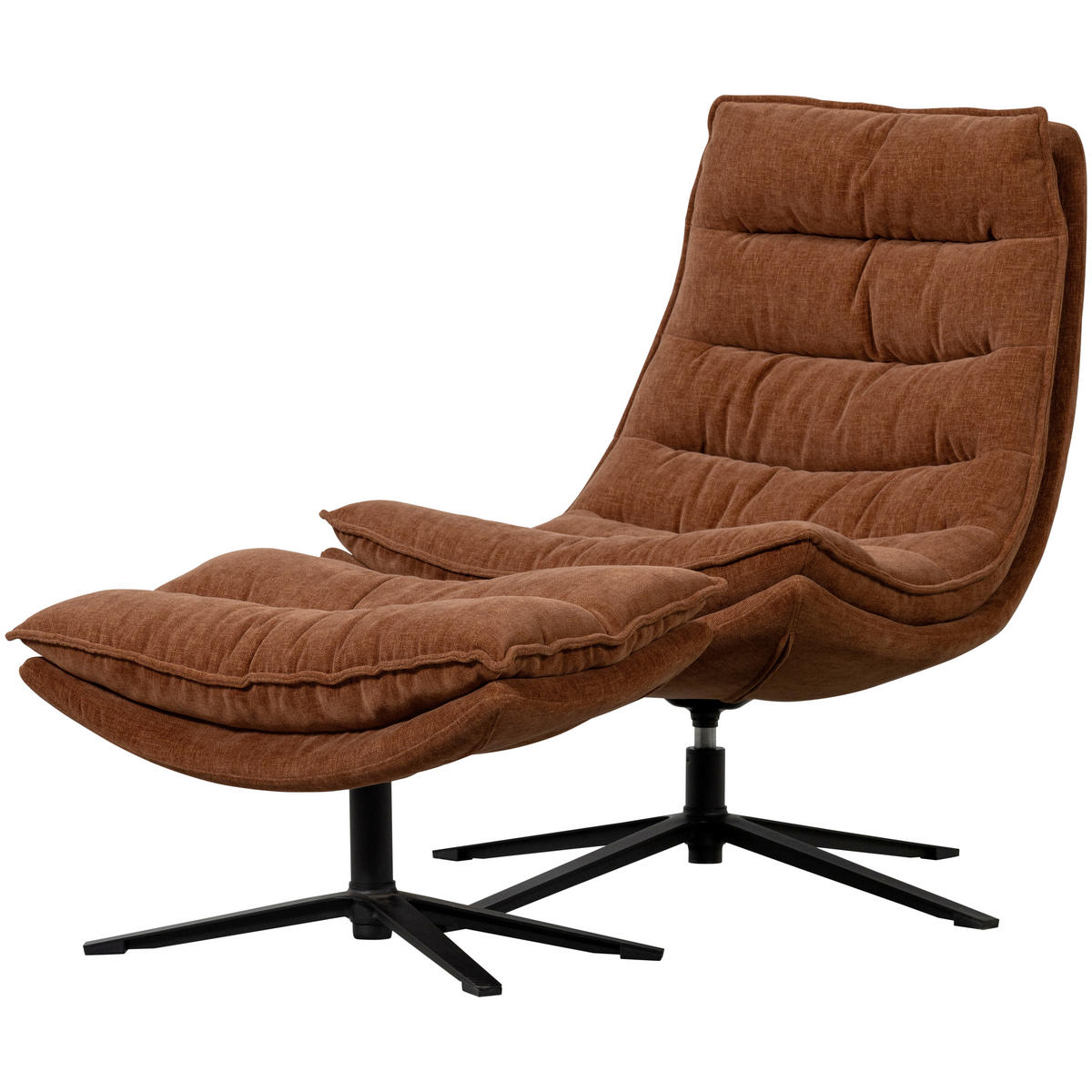 SESSELSET in Chenille Braun  - Schwarz/Braun, Design, Textil/Metall (77/97/69cm) - Livetastic