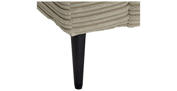ECKSOFA Greige Cord - Greige/Schwarz, KONVENTIONELL, Textil/Metall (276/173cm) - Carryhome