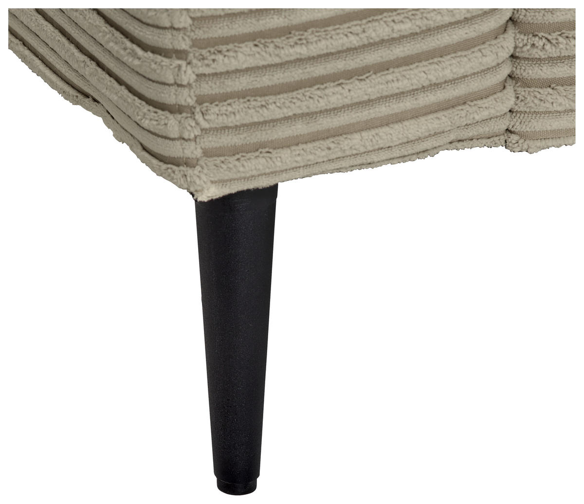 ECKSOFA in Cord Greige  276/173 cm  - Greige/Schwarz, KONVENTIONELL, Textil/Metall (276/173cm) - Carryhome