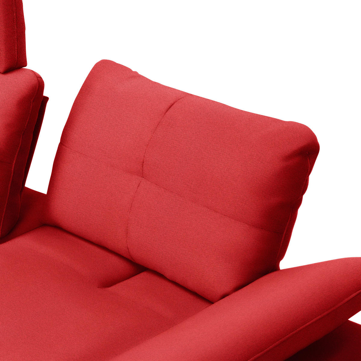 ECKSOFA in Webstoff Hellrot  179/301 cm  - Hellrot/Schwarz, Design, Textil/Metall (179/301cm) - Chilliano