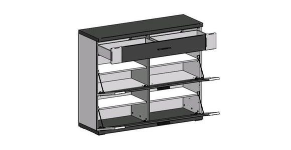 SCHUHSCHRANK 129/108/42 cm  - Chromfarben/Graphitfarben, Design, Holzwerkstoff/Metall (129/108/42cm) - Xora