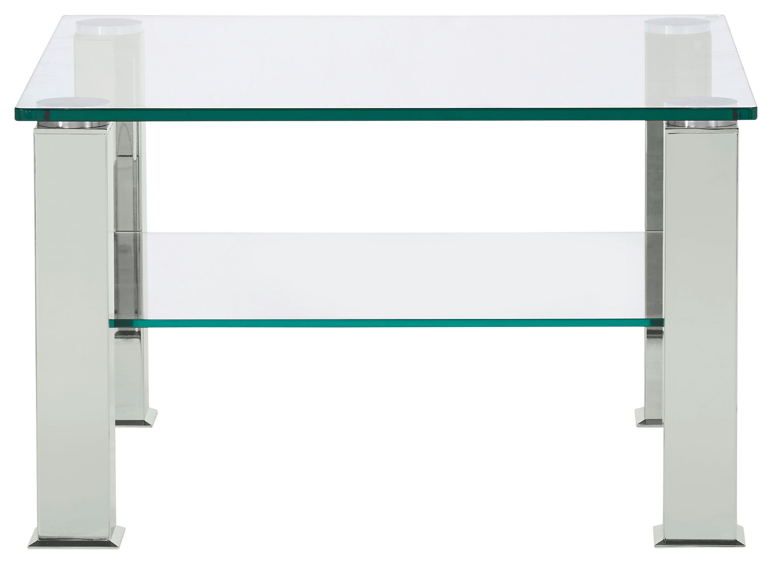 COUCHTISCH Kristallglas 75/75/42,5 cm quadratisch Weiß  - Weiß, Design, Glas/Kunststoff (75/75/42,5cm)