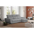 ECKSOFA Grau Mikrofaser Bettkasten, Schlaffunktion, Rücken echt, Liegefläche im Originalstoff  - Schwarz/Grau, KONVENTIONELL, Kunststoff/Textil (285/177cm) - Carryhome