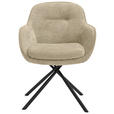 ARMLEHNSTUHL  in Webstoff  - Creme/Schwarz, Design, Textil/Metall (64/87/63cm) - Novel