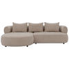 ECKSOFA FERRO Hellbraun Chenille  - Hellbraun/Schwarz, Design, Kunststoff/Textil (156/256cm) - Livetastic
