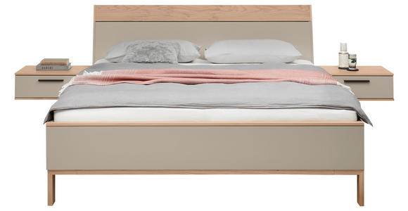 BETTANLAGE 180/200 cm  in Taupe, Eichefarben  - Taupe/Eichefarben, Design, Holz/Holzwerkstoff (180/200cm) - Dieter Knoll