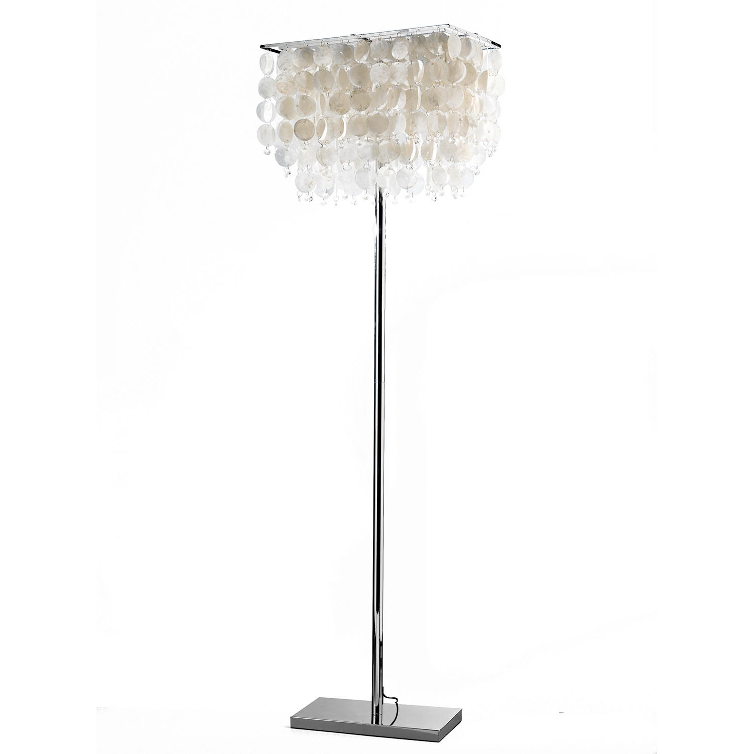 STEHLEUCHTE 30/50/155 cm  - Chromfarben/Hellgrau, Basics, Naturmaterialien/Kunststoff (30/50/155cm)