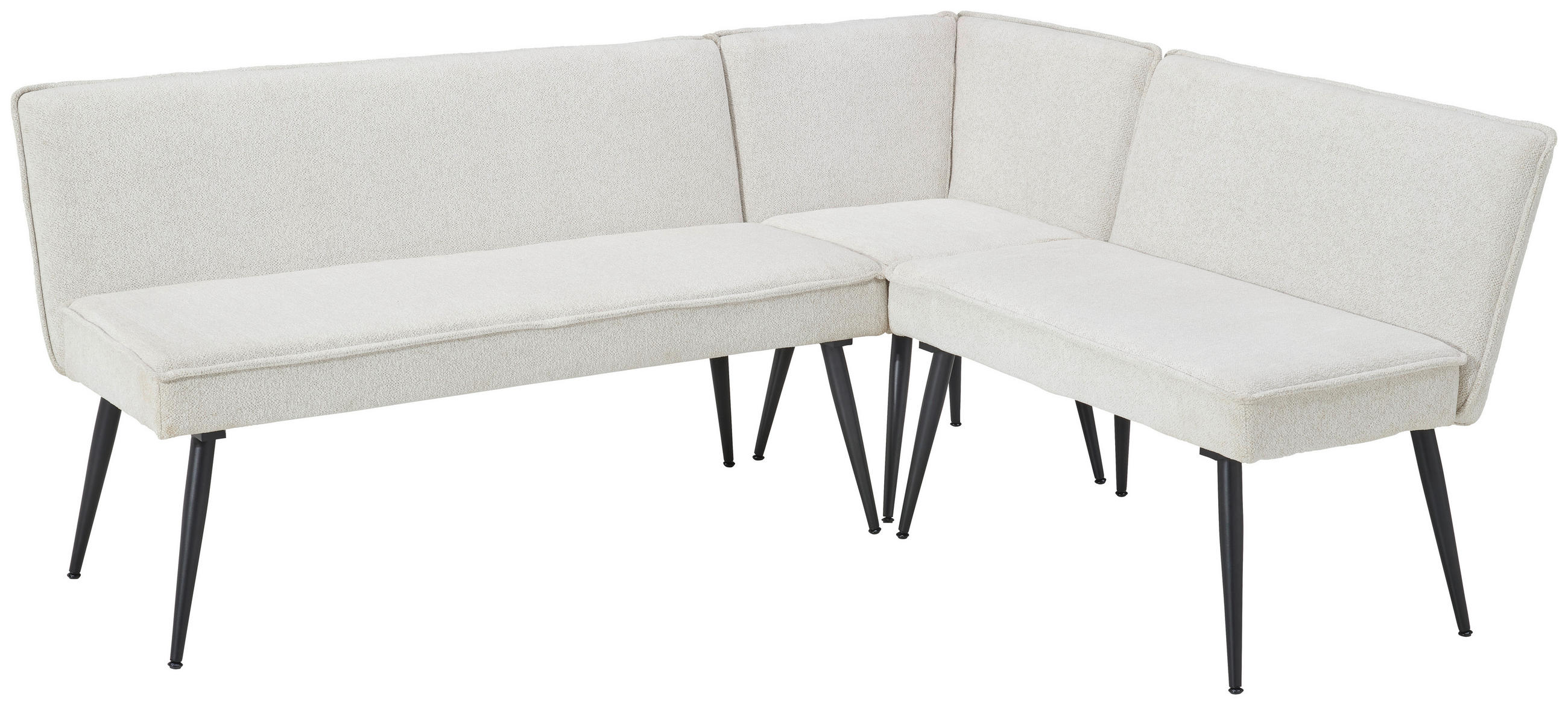 ECKBANK 195/157 cm  in Beige  - Beige/Schwarz, LIFESTYLE, Textil/Metall (195/157cm) - MID.YOU