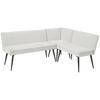 ECKBANK in Metall, Textil Beige  - Beige/Schwarz, Lifestyle, Textil/Metall (195/157cm) - MID.YOU