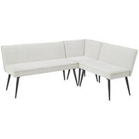 ECKBANK in Metall, Textil Beige  - Beige/Schwarz, Lifestyle, Textil/Metall (195/157cm) - MID.YOU