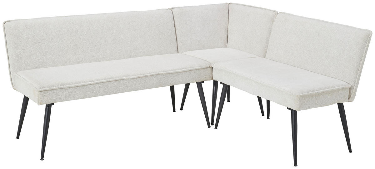 ECKBANK in Metall, Textil Beige  - Beige/Schwarz, Lifestyle, Textil/Metall (195/157cm) - MID.YOU
