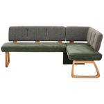 ECKBANK 208/155 cm  in Grün, Dunkelgrün  - Dunkelgrün/Grün, KONVENTIONELL, Holz/Textil (208/155cm) - Venda