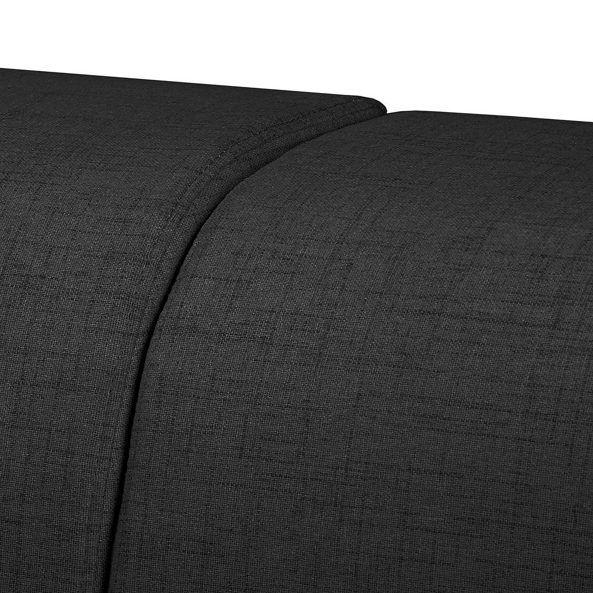 ECKSOFA Bella Schwarz Textilgeflecht  - Wengefarben/Schwarz, Design, Holz/Textil (257/174cm) - Livetastic