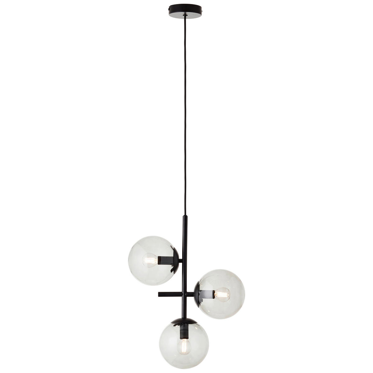 HÄNGELEUCHTE 35,2/15/150 cm    - Schwarz, Design, Glas/Metall (35,2/15/150cm) - Brilliant