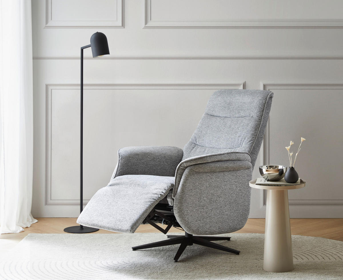 RELAXSESSEL Webstoff    - Schwarz/Grau, KONVENTIONELL, Textil/Metall (71/108-73/89-162cm) - Cantus