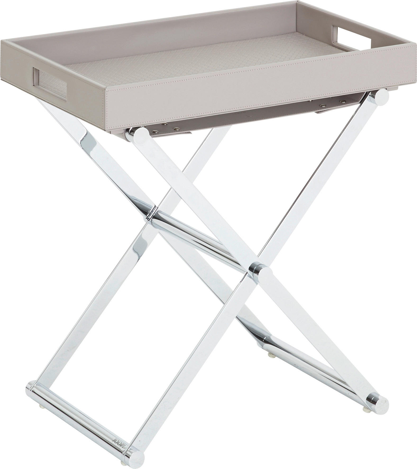 BEISTELLTISCH 52/32/50 cm Grau, Chromfarben rechteckig  - Chromfarben/Grau, Basics, Textil/Metall (52/32/50cm) - Joop!