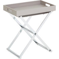 BEISTELLTISCH 52/32/50 cm Grau, Chromfarben rechteckig  - Chromfarben/Grau, Basics, Textil/Metall (52/32/50cm) - Joop!