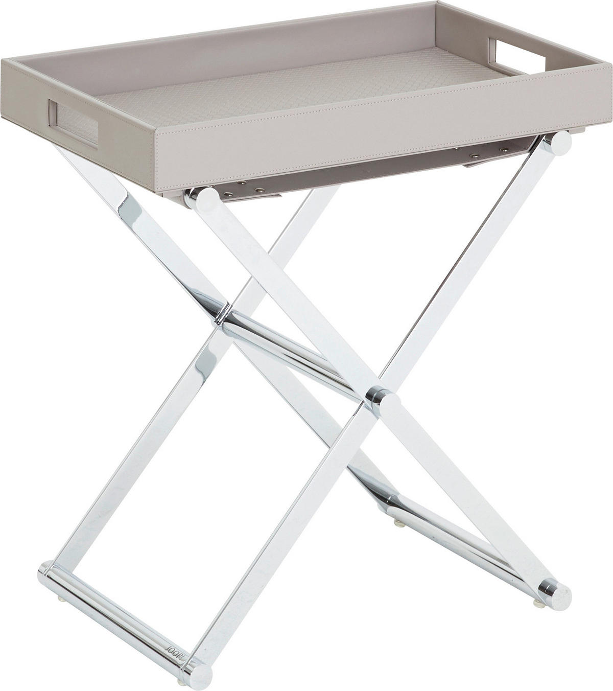 BEISTELLTISCH 52/32/50 cm Grau, Chromfarben rechteckig  - Chromfarben/Grau, Basics, Textil/Metall (52/32/50cm) - Joop!