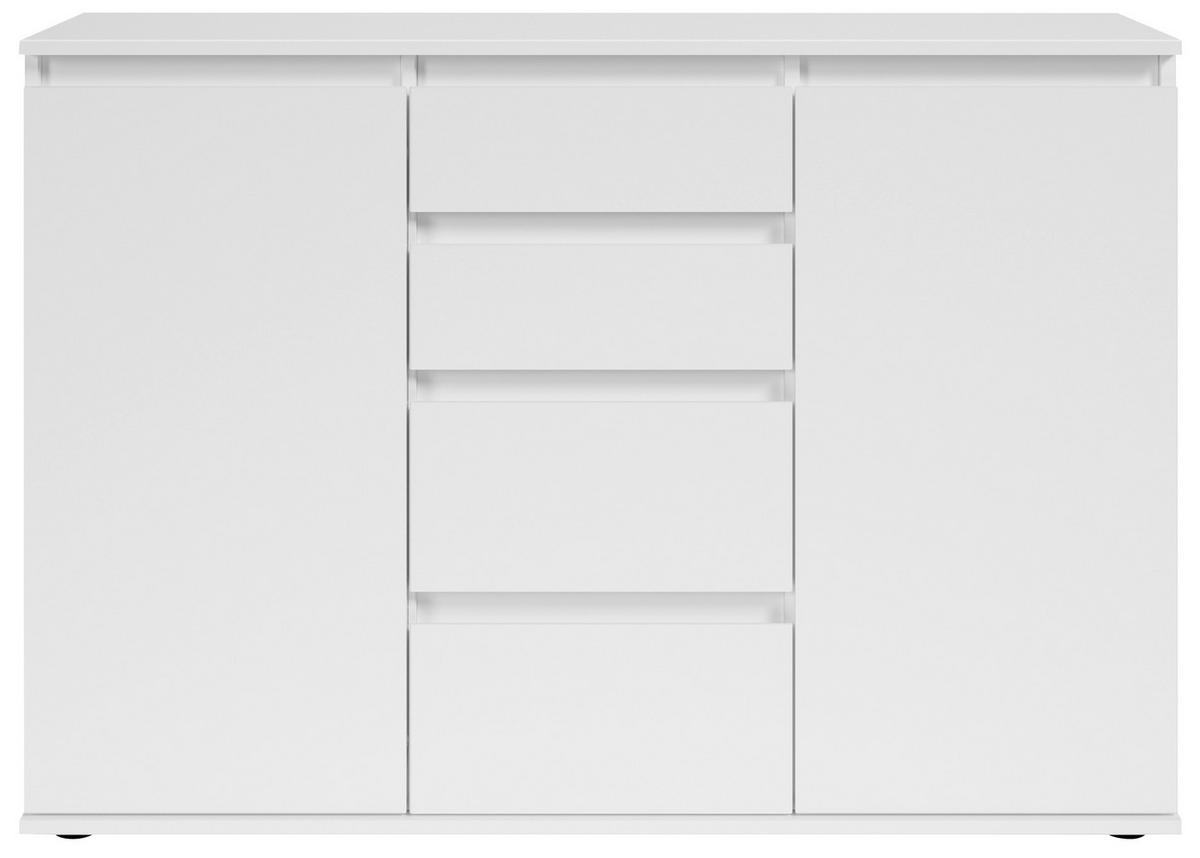 KOMODA, bela  - siva/bela, Design, umetna masa/leseni material (119/84/35cm) - Carryhome
