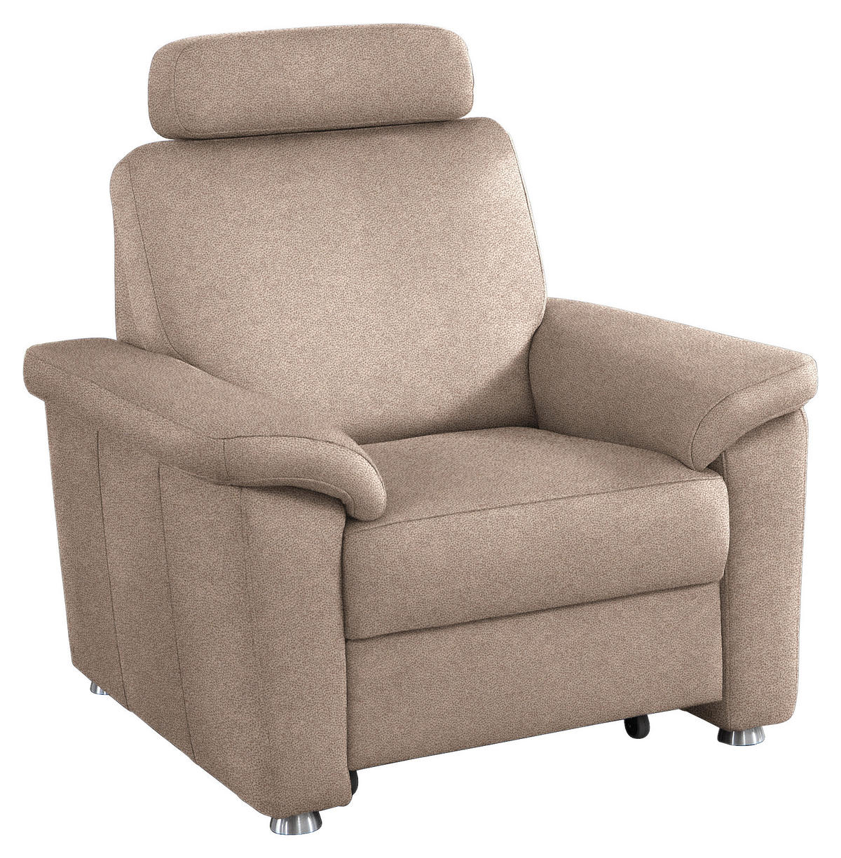 FERNSEHSESSEL Webstoff Sandfarben  - Sandfarben/Silberfarben, Konventionell, Textil/Metall (102/91/91-159cm) - Beldomo System