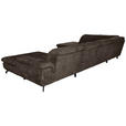 WOHNLANDSCHAFT in Struktur Mokka  - Schwarz/Mokka, KONVENTIONELL, Textil/Metall (253/357/188cm) - Carryhome