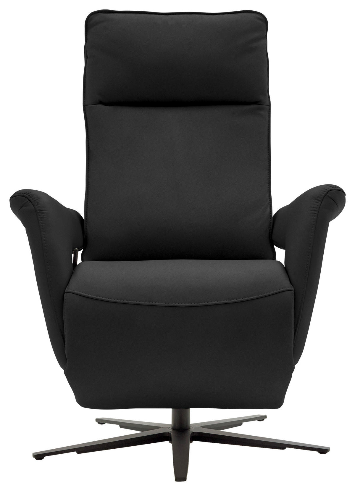 RELAXSESSEL in Leder Schwarz  - Schwarz, Design, Leder/Metall (83/116/87cm) - Valdera