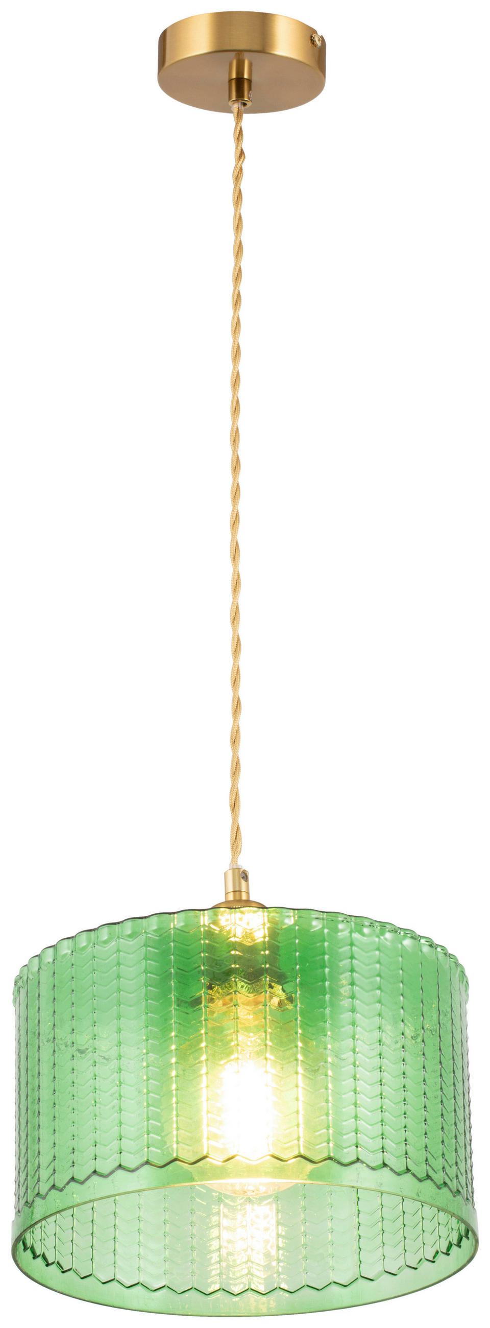 HÄNGELEUCHTE 25/125 cm  - Grün, Trend, Glas/Metall (25/125cm) - Novel