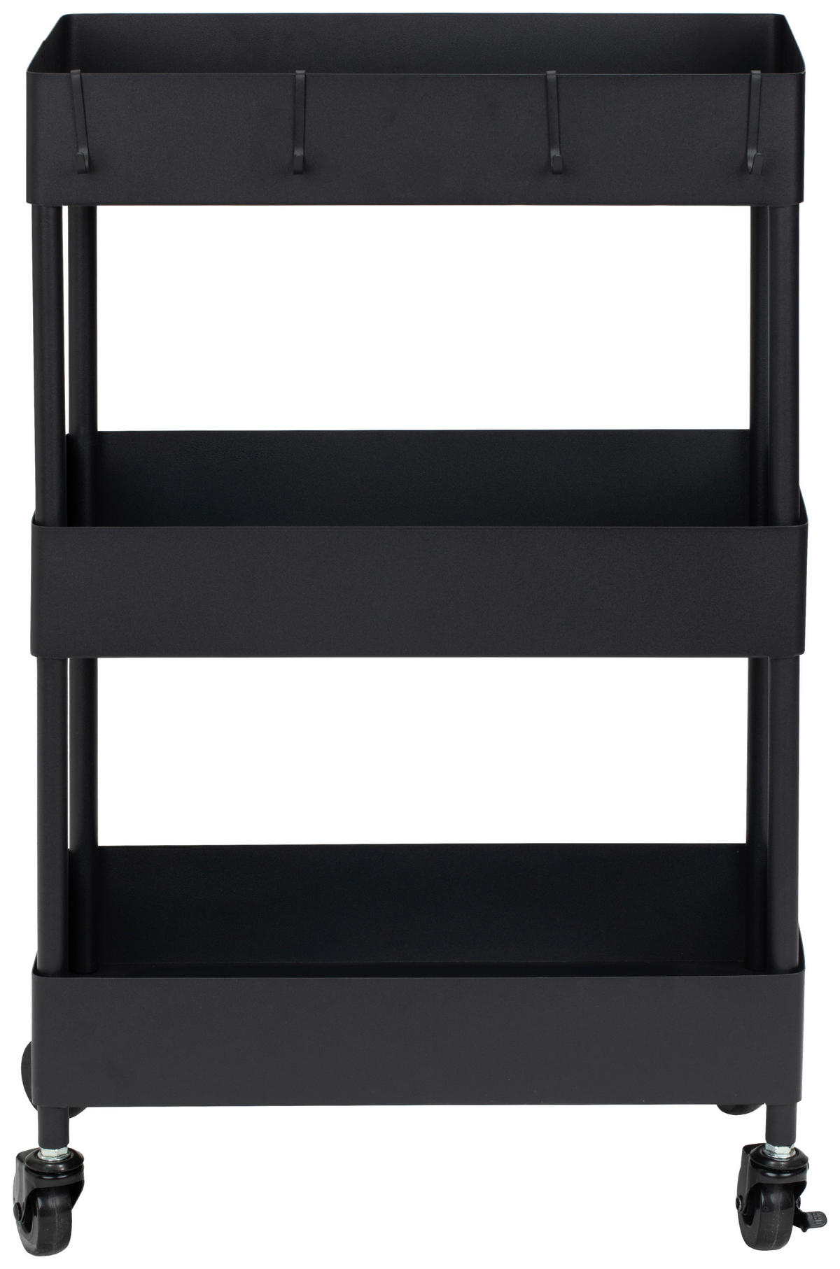 SERVIERWAGEN Schwarz  - Schwarz, MODERN, Kunststoff/Metall (40/64/22cm) - PBJ