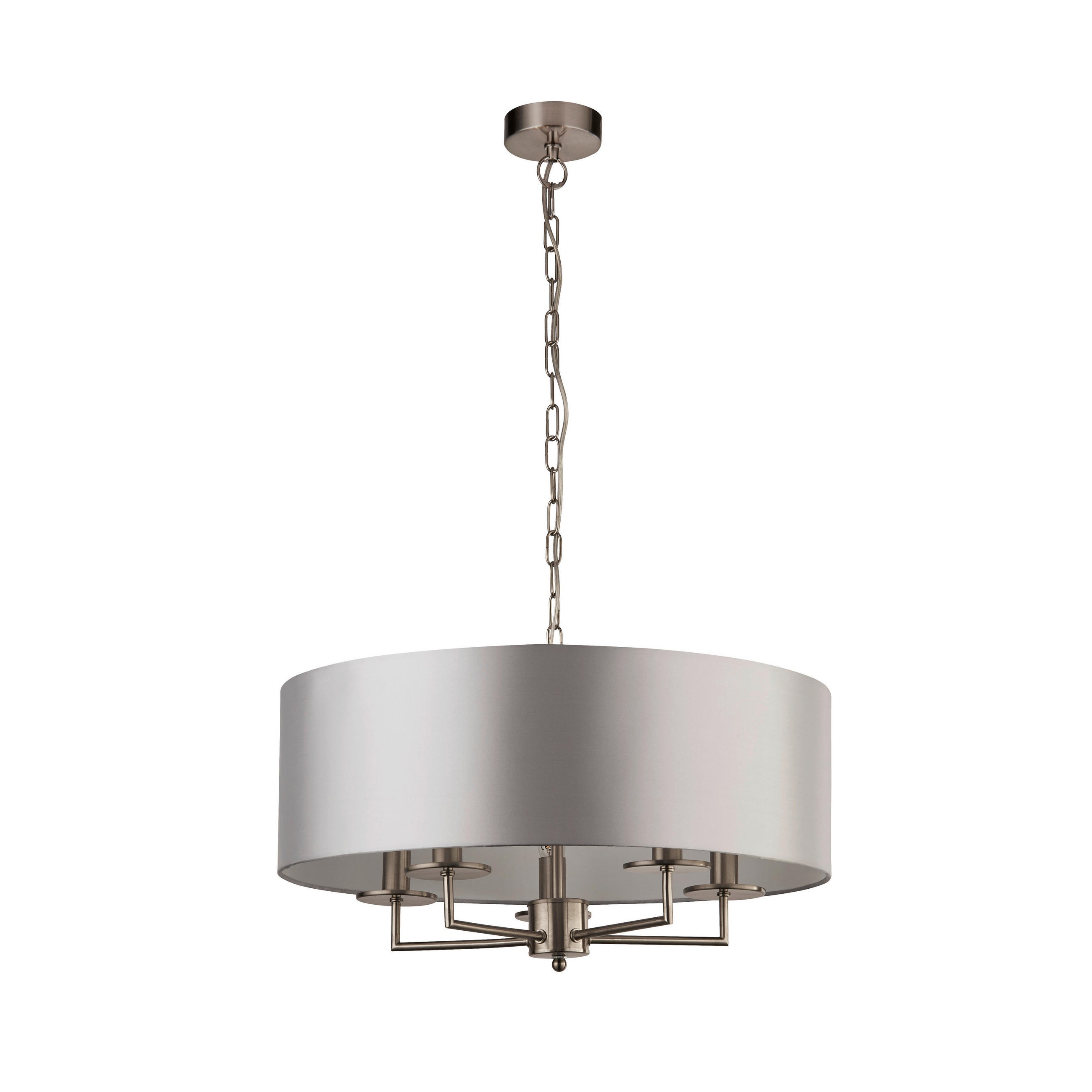 Searchlight Hängeleuchte Knightsbridge Silber, Weiß 123 cm