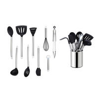 SADA KUCHYNSKÉHO NÁRADIA 10-dielne - čierna/strieborná, Basics, kov/plast (13cm) - Echtwerk