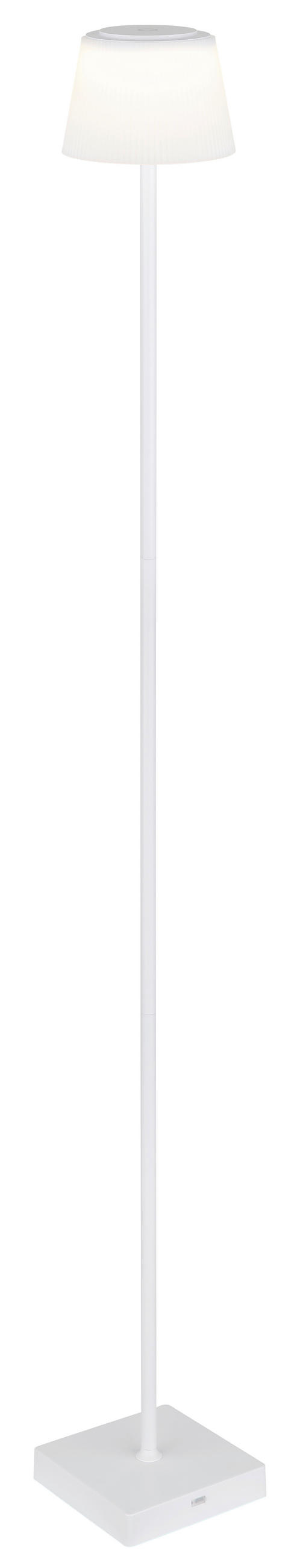 BREZŽIČNA STOJEČA SVETILKA     14/14/120 cm          - bela, Design, kovina/umetna masa (14/14/120cm) - Globo