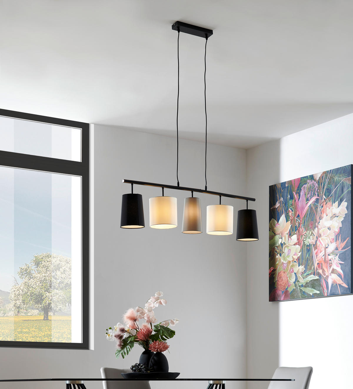 LUSTER       - siva/bela, Lajfstajl, metal/plastika (100/120cm)