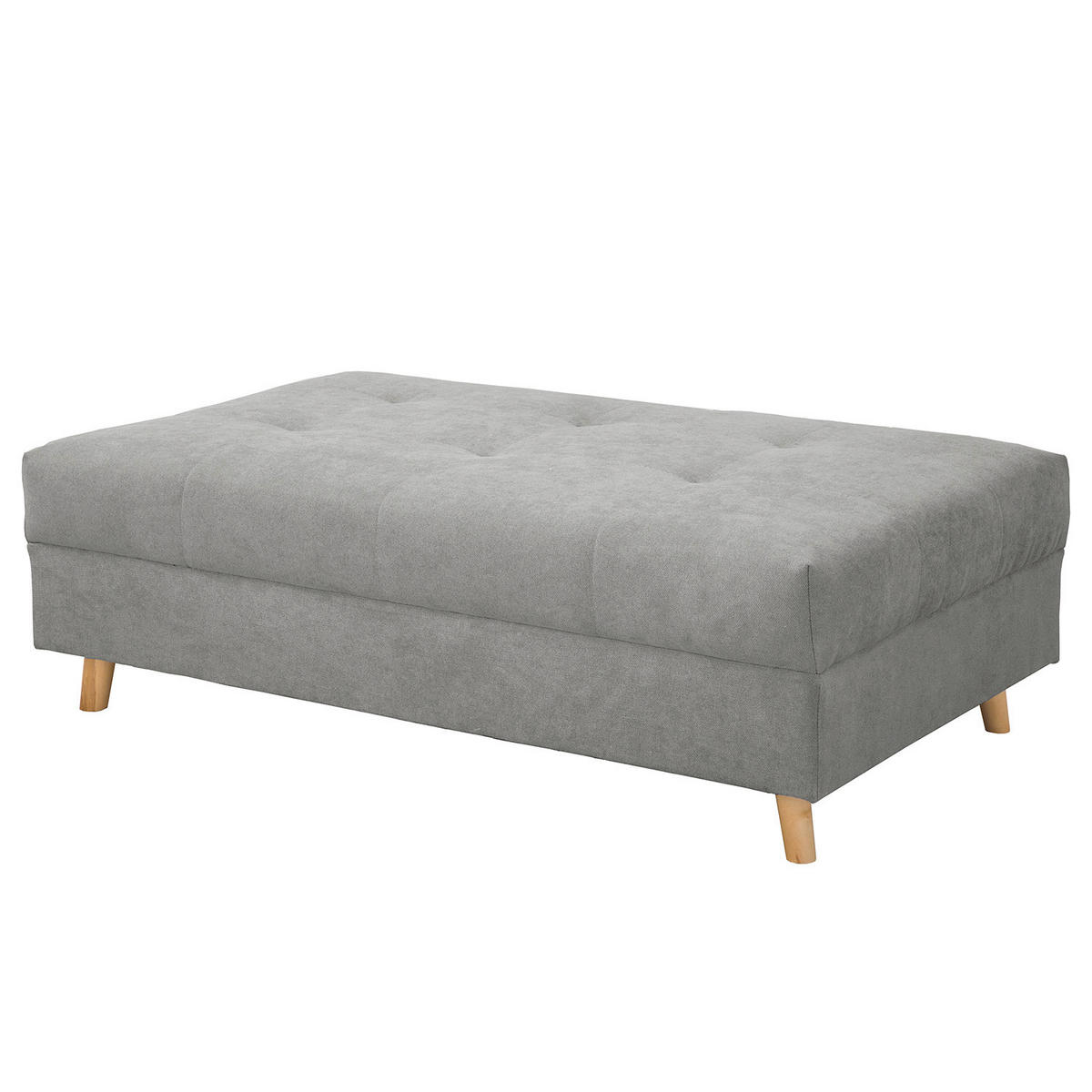 ECKSOFA inkl. Hocker Ariella Grau Mikrofaser  - Naturfarben/Grau, Design, Holz/Textil (161/231cm) - Livetastic
