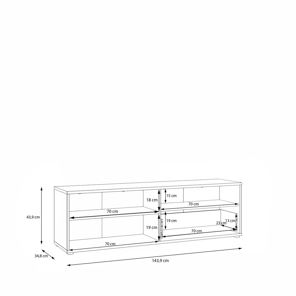 LOWBOARD  143,9/43,9/34,8 cm 1 Schublade(n) stehend  - Sandfarben/Schwarz, Design, Holzwerkstoff/Kunststoff (143,9/43,9/34,8cm)