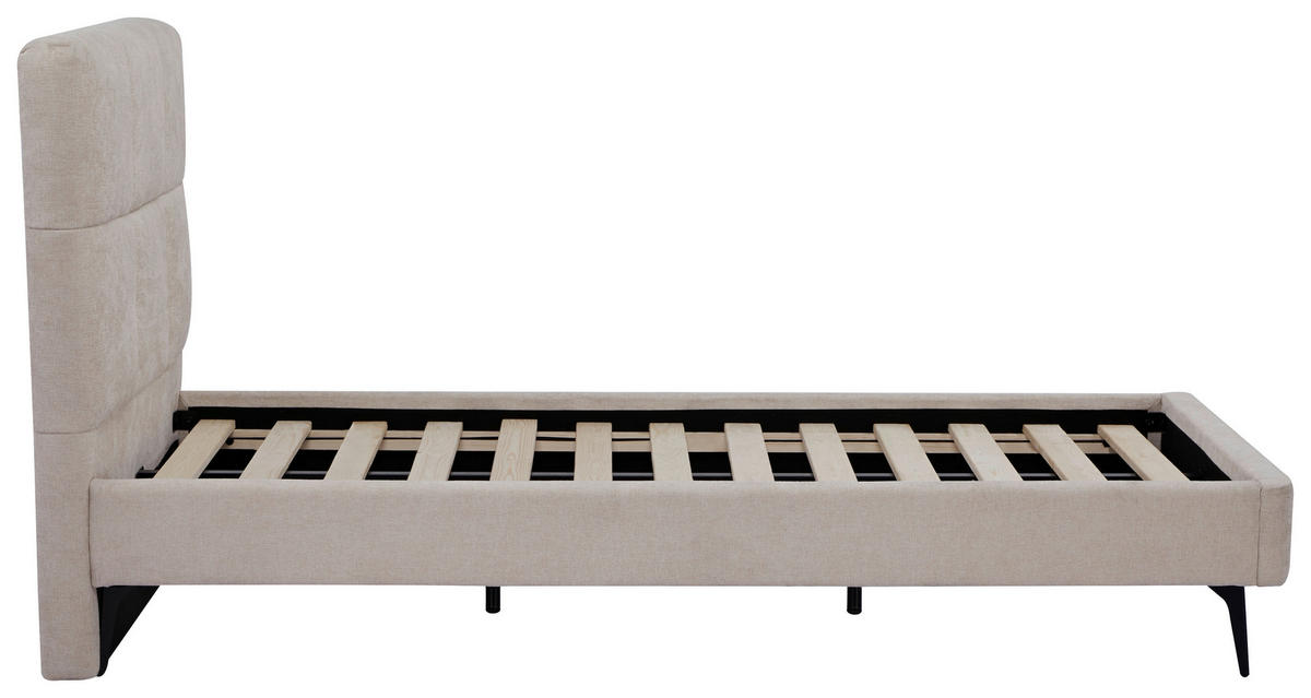 POLSTERBETT Lattenrost 90/200 cm  in Beige  - Beige/Schwarz, Design, Holz/Textil (90/200cm) - Boxxx