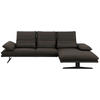ECKSOFA in Mikrofaser Mokka  - Schwarz/Mokka, Design, Textil/Metall (291/164cm) - Chilliano