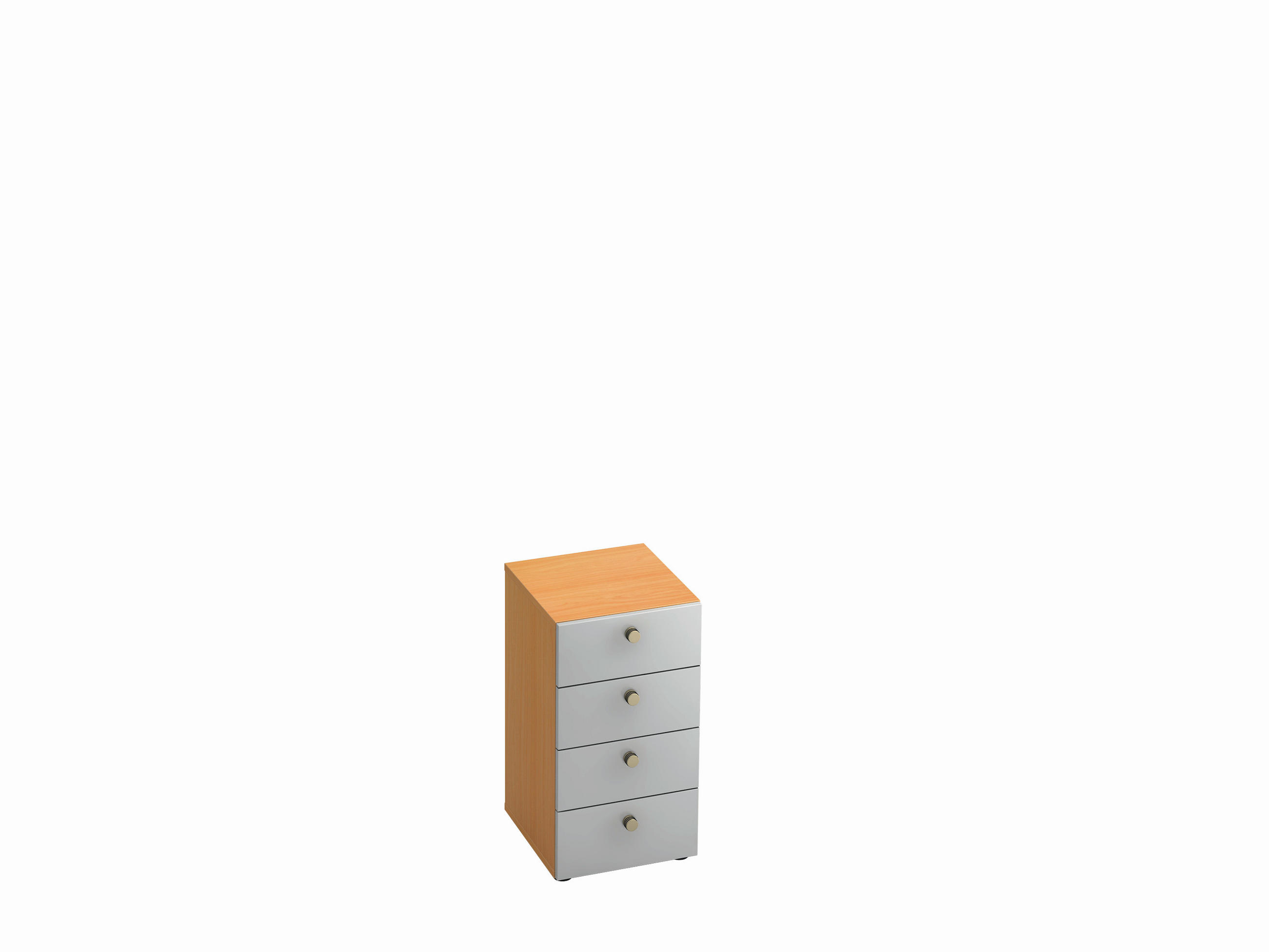 Venda Anstellcontainer Silber, Buche 40x74.8x42 cm