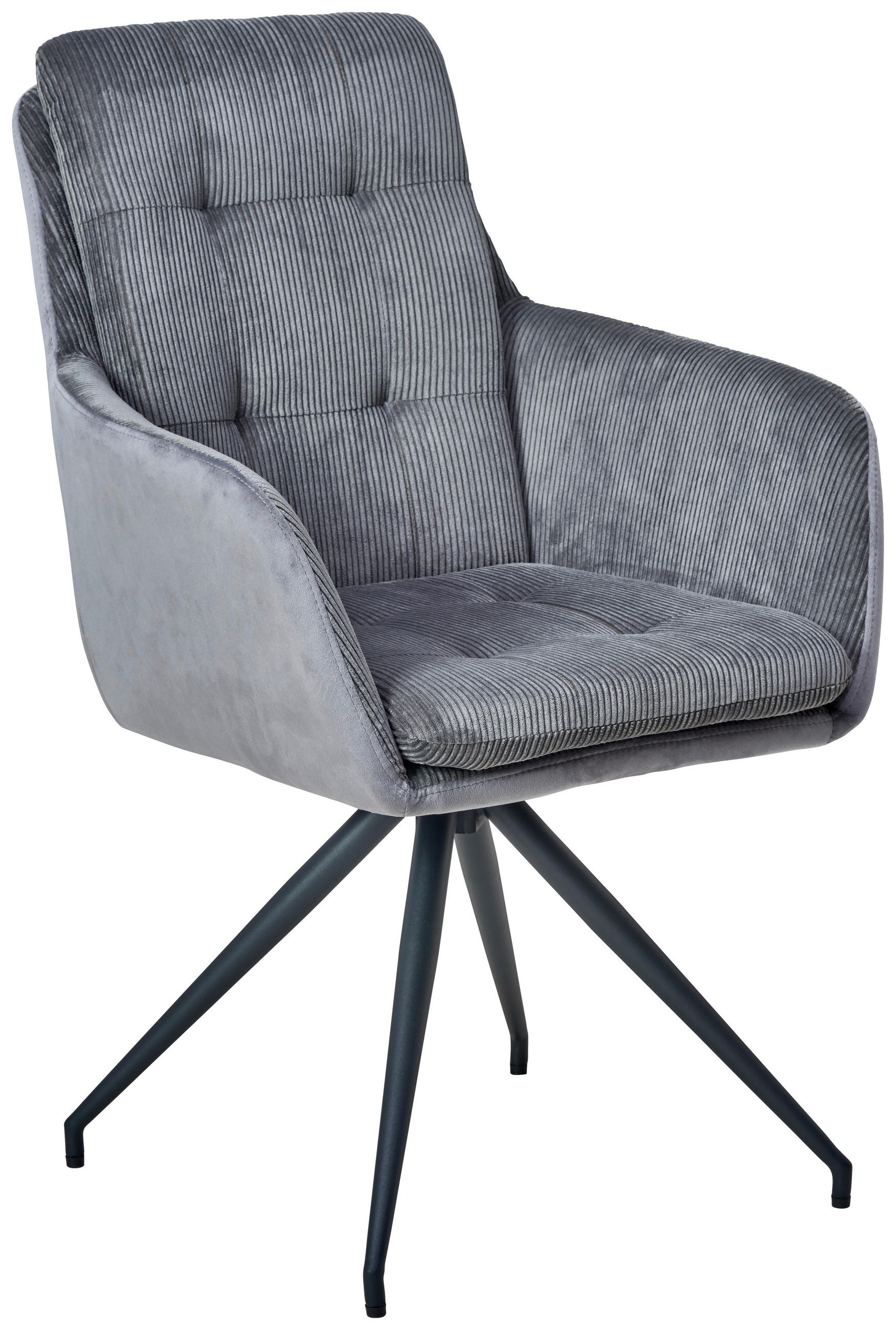 Armlehnstuhl Nizza Grau Gepolstert