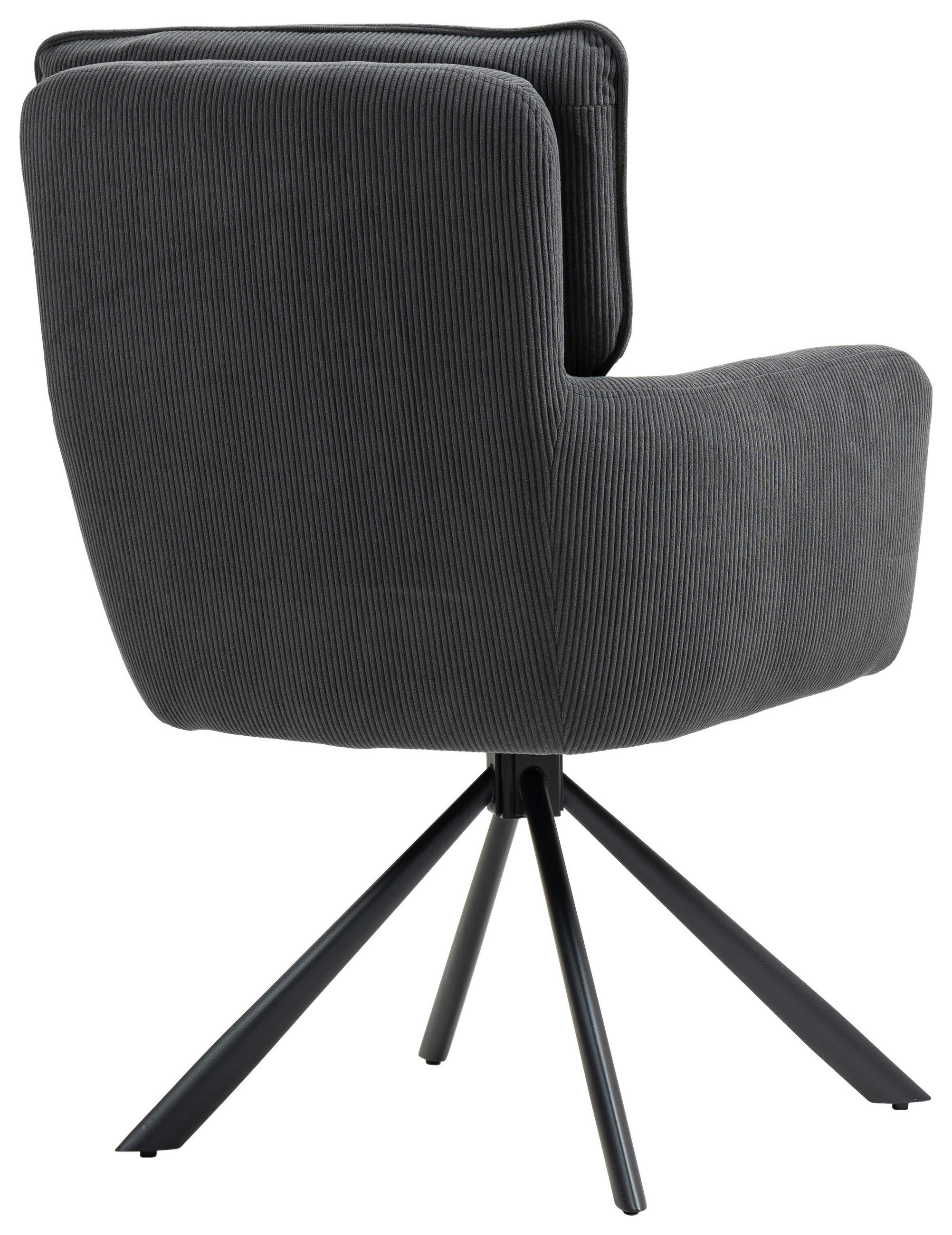 ARMLEHNSTUHL  in Cord  - Anthrazit/Schwarz, KONVENTIONELL, Textil/Metall (60/95/67cm) - MID.YOU