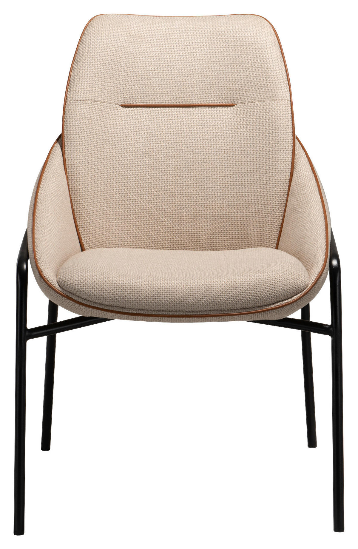 STOL järn mikrofiber  - beige/brun, Design, metall/textil (55/87/63cm) - Lomoco